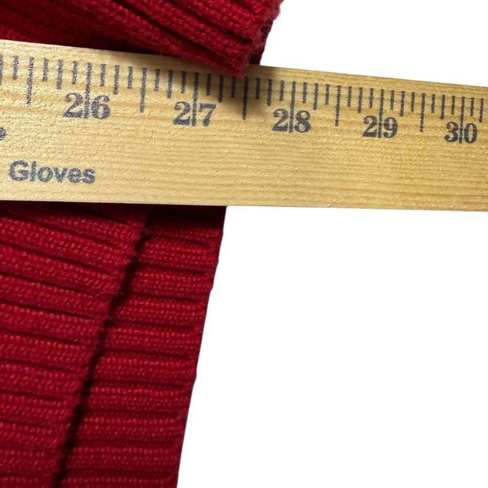 Polo Ralph Lauren Red Quarter Zip Sweater Men's Large Cotton Pullover Pony Logo - Picture 5 of 9